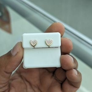 10kt Real Gold Heart Stud Earring